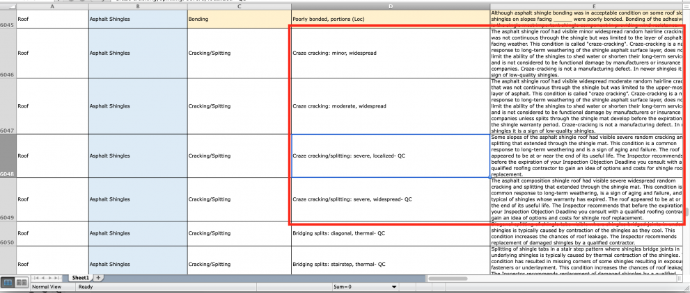 Using The Excel Library InterNACHI Inspection Narrative Library