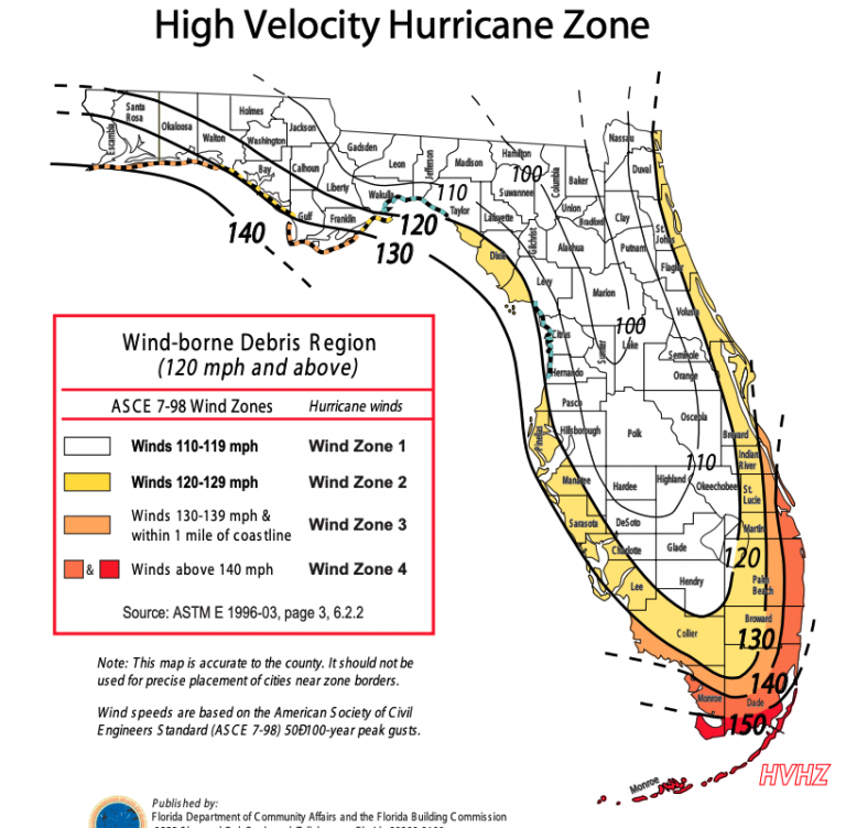 FL Wind Zone Map – InterNACHI Inspection Narrative Library